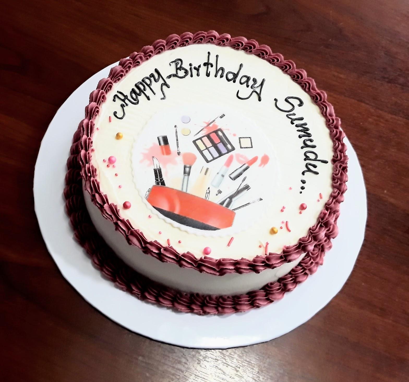 Printed Buttercream Mini Round Ribbon Cake